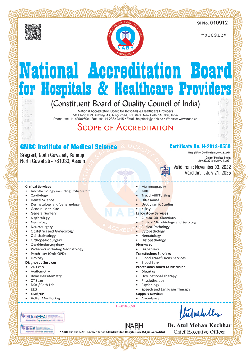 GNRC Medical NABH Certificate