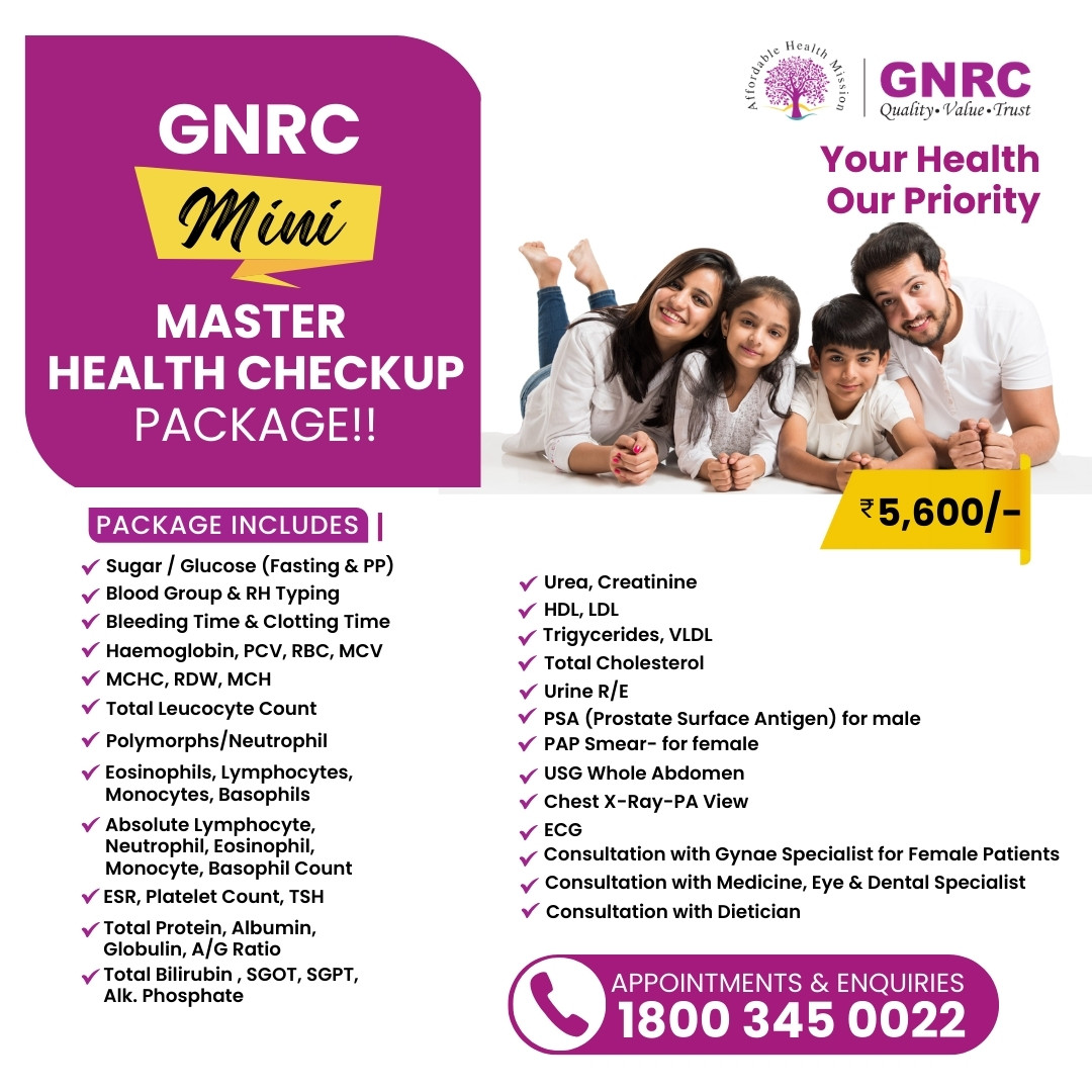 GNRC Master Health checkup package: Mini Master health package in guwahati